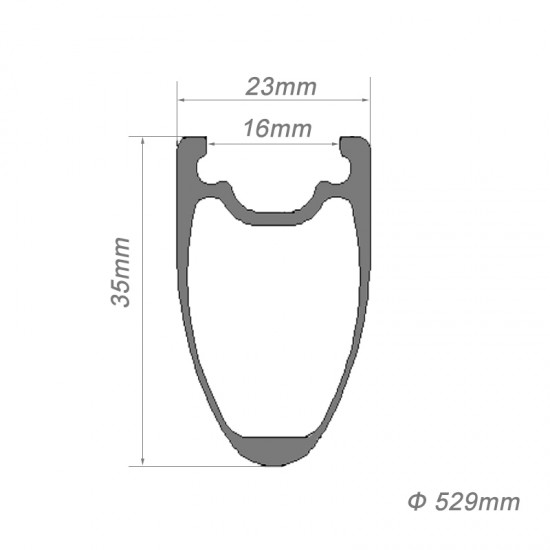 24 Junior 520mm 35x23mm Tubeless Cerchio in carbonio per BMX