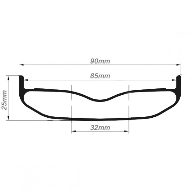 26er 90mm width Carbon Fat Bike Rim