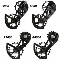 Sistema de polea de desviador trasero de fibra de carbono para Shimano y SRAM, 13T-17T
