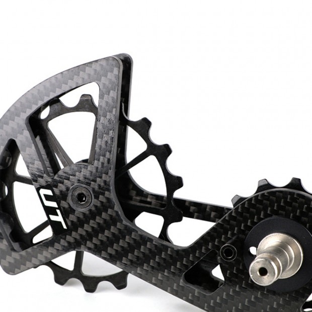 Sistema di pulegge in fibra di carbonio per deragliatore posteriore per Shimano e SRAM, 13T-17T Sistema di pulegge in fibra di carbonio per deragliatore posteriore per Shimano e SRAM, 13T-17T