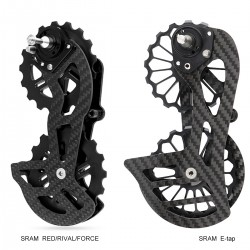 Sistema di pulegge in fibra di carbonio per deragliatore posteriore per Shimano e SRAM, 13T-17T