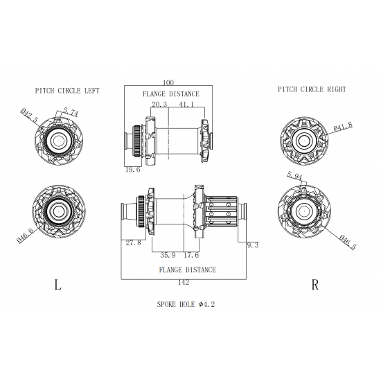 FLASH™️ 350g  Road Disc Brake Hub Ratchect  Center lock  21-21 Holes for Carbon Spokes CSK01 / CSK02