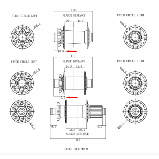 FLASH™️ MTB DH/FR ハブ 110x20mm 12x157mm ラチェット 52T