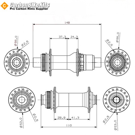 FLASH™️ Buje de Freno de Disco J-Bend Centro Lock Star-Ratchets Compatible con Boost