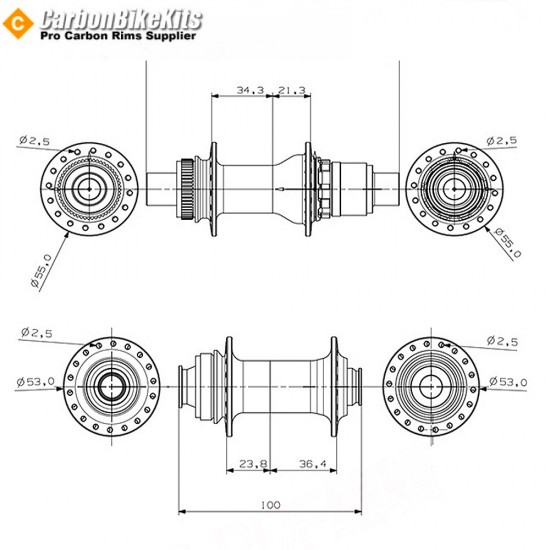 FLASH™️ Buje de Freno de Disco J-Bend Centro Lock Star-Ratchets Compatible con Boost