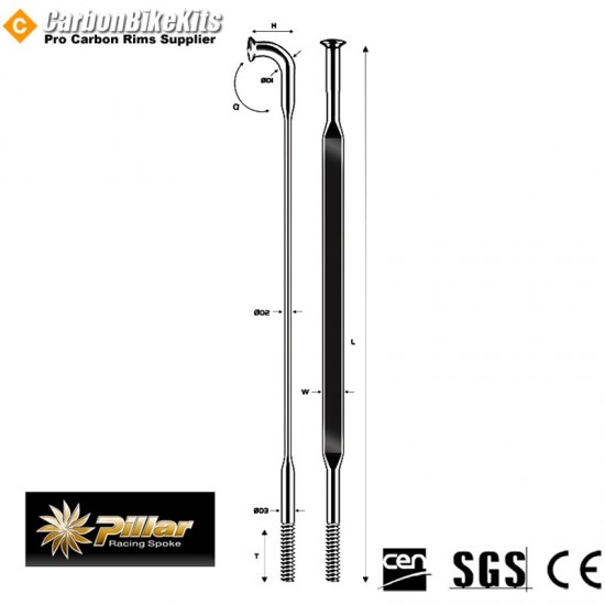2.3mm Stahlblatt Fahrrad Aero-Speiche 2.3mm Stahlblatt Fahrrad Aero-Speiche