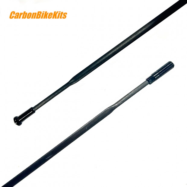 Raggi per Bicicletta in Carbonio da 3,5 mm con Acciaio Inossidabile, per Mozzi a Foro Grande, Tipo Lama a Tiro Dritto con Nippli Raggi per Bicicletta in Carbonio da 3,5 mm con Acciaio Inossidabile, per Mozzi a Foro Grande, Tipo Lama a Tiro Dritto con Nippli