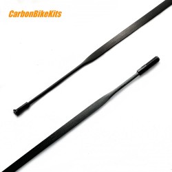 Raggi per bicicletta in carbonio a lama aerodinamica da 5 mm con acciaio inox (per mozzi a foro grande, con nipples)