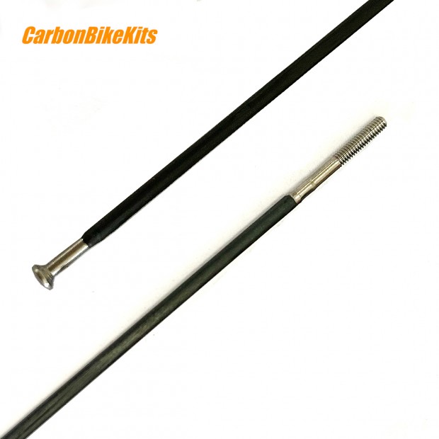 2.3x1.6mm 2g Raggi in carbonio e lega di titanio per bicicletta Straight Pull 142mm-307mm