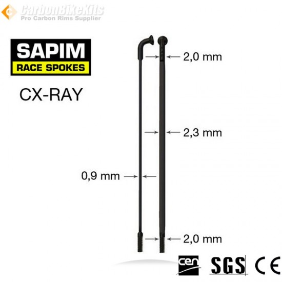 Sapim CX-Ray Bladed J-Bend Spoke 280mm Silver – Individual High-End Bicycle Wheel Spoke