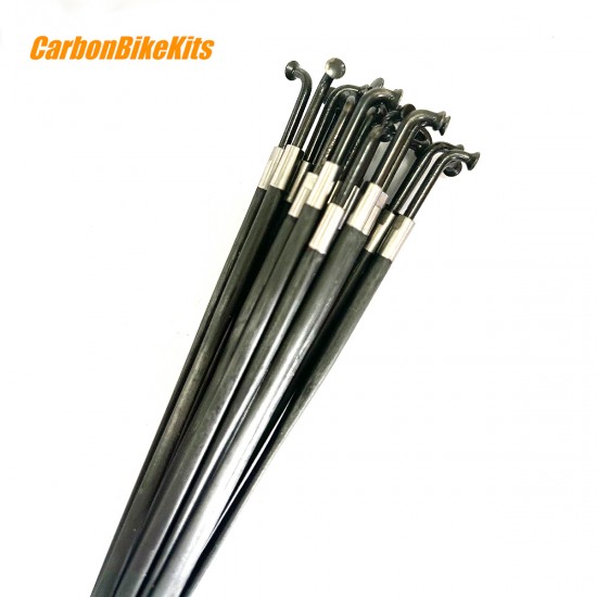 3x1.5mm 2,6g Fahrrad-Speichen aus Carbon und Titanlegierung, Straight Pull / J-bend, Länge 250mm-307mm 3x1.5mm 2,6g Fahrrad-Speichen aus Carbon und Titanlegierung, Straight Pull / J-bend, Länge 250mm-307mm
