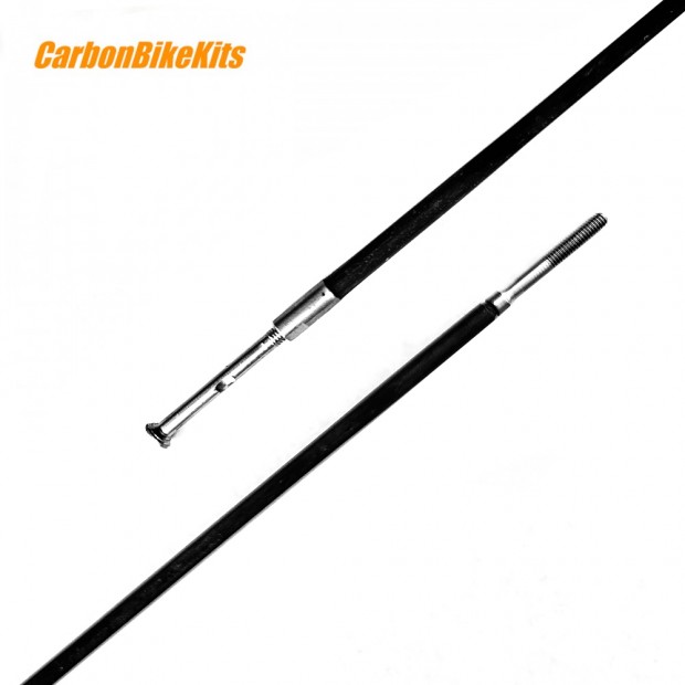 Raggi per Bicicletta in Carbonio + Titanio 3x1.5mm 2,6g, Straight Pull / J-bend, Lunghezza 250mm-307mm Raggi per Bicicletta in Carbonio + Titanio 3x1.5mm 2,6g, Straight Pull / J-bend, Lunghezza 250mm-307mm