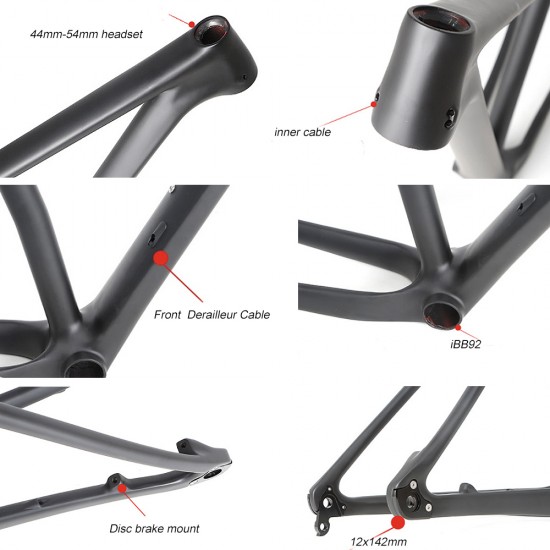 CFM2001 27.5er / 29er MTBフルカーボンハードテールフレーム 12x142mm