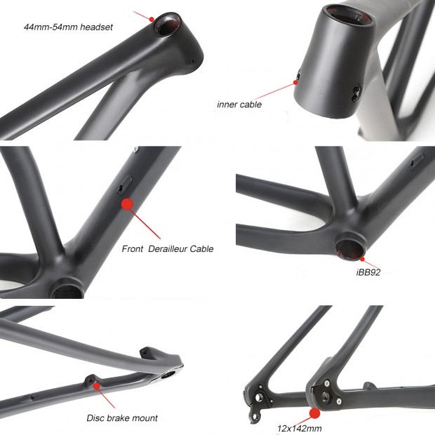 CFM2001 27,5 / 29 MTB Full Carbon Hardtail-Rahmen 12x142mm