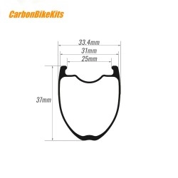 20" 406 ArcX Carbon Fiber Rim - 37mm Depth 31mm Wide | Aero Clincher/Tubeless Ready for Folding Bike & BMX
