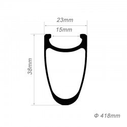 20x1.5" 406mm Expert 38x23mm Clincher Carbon Rim