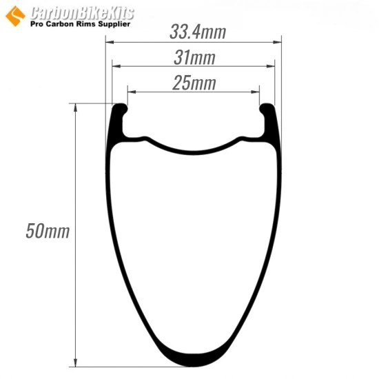 20-Zoll-406-Carbonfaserfelge 50mm Höhe 31mm Breite