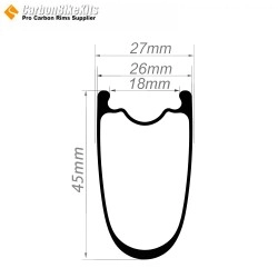 20-Inch 406 Carbon Rim 45x26mm | Super Deep Aero Profile for Folding Bike & BMX