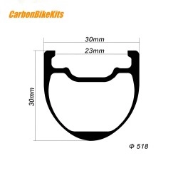 24" Cruiser Pro 507mm 30x30mm Tubeless BMX Carbon Rim