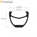 24er 24x20mm inner Width 17.2mm Carbon Clincher Rim for Whairwheel (552mm)