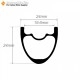 26er (559mm)/ 27.5er(584mm)/ 29er(622mm)  24x24mm inner Width  19.6mm Tubeless Hookless Carbon Rim for Handbike Velomobiles Wheel