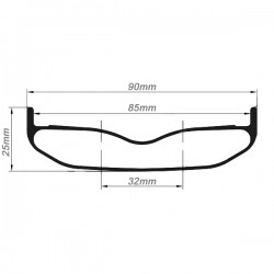26er 90mm width Carbon Fat Bike Rim