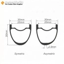 27.5er / 29er Carbon 30x30mm inner Width 25mm Tubeless Hookless Symetric / Asymmetric MTB Rim