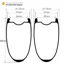 Ultralight 700C 60x31mm Symmetric Carbon Tubeless Gravel / CX Rim Big Hole Center Distance