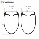 Ultraleicht 700C 50x31mm Symmetrische Carbon Tubeless Gravel / CX Felge mit großer Lochmittenabstand