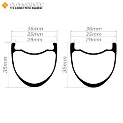 Gravel Carbon Wheels 700C - 35mm Rim Depth 29mm Inner Width Tubeless Carbon Rim