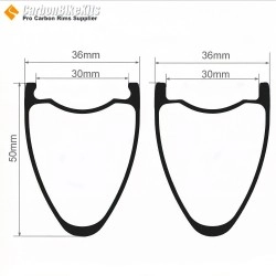[Ultralight] 390g 700C 50x36mm Symmetric Carbon Tubeless Gravel / CX Wheels Rim also for Beach Racers and their Demanding Sandy Terrain