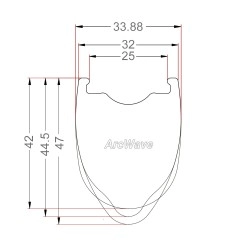 ArcWave™ 47×32 Carbon Rim with Asymmetric Wave Spoke Bed 20Holes
